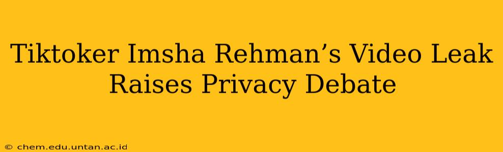 Tiktoker Imsha Rehman’s Video Leak Raises Privacy Debate